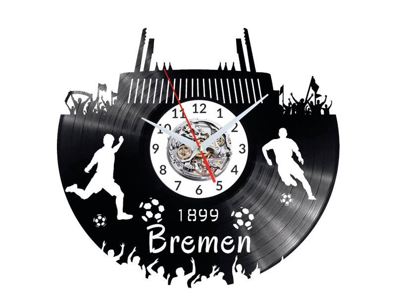 BREMEN ZEGAR ŚCIENNY DEKORACYJNY NOWOCZESNY PŁYTA WINYLOWA WINYL NA PREZENT EVEVO EVEVO.PL W0561