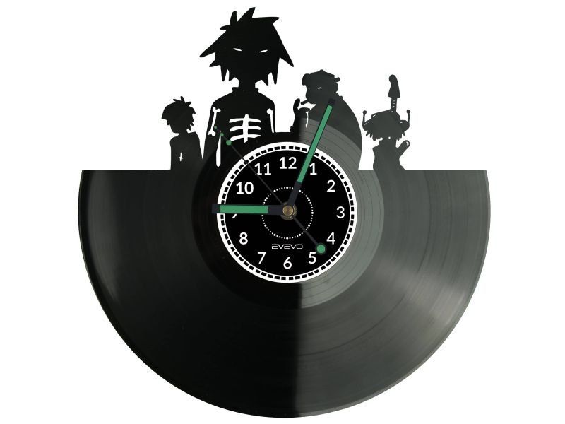 GORILLAZ ZEGAR ŚCIENNY DEKORACYJNY NOWOCZESNY PŁYTA WINYLOWA WINYL NA PREZENT EVEVO EVEVO.PL W0597