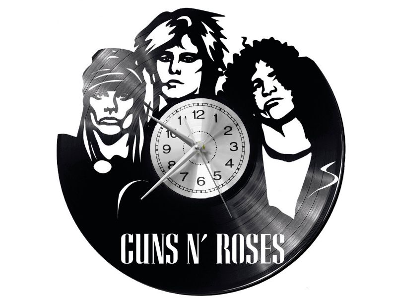 GUNS N' ROSES ZEGAR ŚCIENNY DEKORACYJNY NOWOCZESNY PŁYTA WINYLOWA WINYL NA PREZENT EVEVO EVEVO.PL W0604