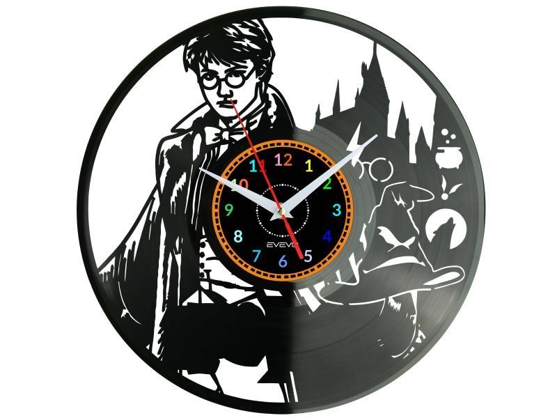 MAŁY CZARODZIEJ ZEGAR ŚCIENNY DEKORACYJNY NOWOCZESNY PŁYTA WINYLOWA WINYL NA PREZENT EVEVO EVEVO.PL W0616