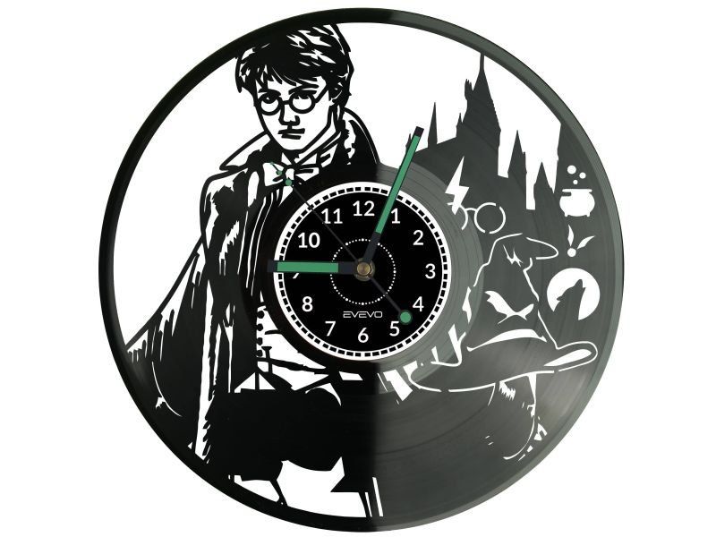 MAŁY CZARODZIEJ ZEGAR ŚCIENNY DEKORACYJNY NOWOCZESNY PŁYTA WINYLOWA WINYL NA PREZENT EVEVO EVEVO.PL W0616