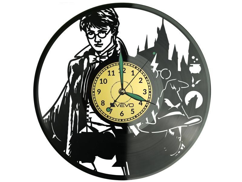 MAŁY CZARODZIEJ ZEGAR ŚCIENNY DEKORACYJNY NOWOCZESNY PŁYTA WINYLOWA WINYL NA PREZENT EVEVO EVEVO.PL W0616