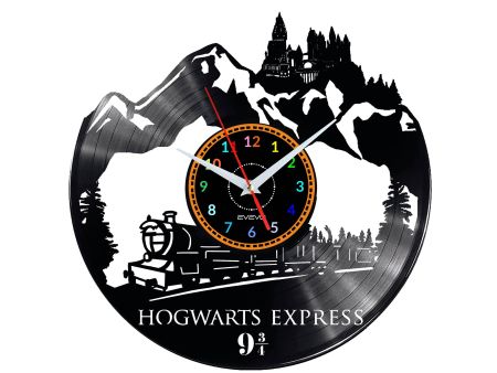 HOGWARTS EXPRESS ZEGAR ŚCIENNY DEKORACYJNY NOWOCZESNY PŁYTA WINYLOWA WINYL NA PREZENT EVEVO EVEVO.PL W0628