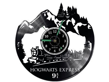 HOGWARTS EXPRESS ZEGAR ŚCIENNY DEKORACYJNY NOWOCZESNY PŁYTA WINYLOWA WINYL NA PREZENT EVEVO EVEVO.PL W0628