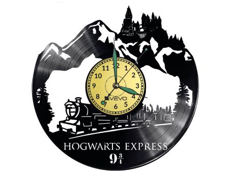 HOGWARTS EXPRESS ZEGAR ŚCIENNY DEKORACYJNY NOWOCZESNY PŁYTA WINYLOWA WINYL NA PREZENT EVEVO EVEVO.PL W0628