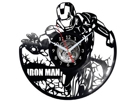 IRON MAN ZEGAR ŚCIENNY DEKORACYJNY NOWOCZESNY PŁYTA WINYLOWA WINYL NA PREZENT EVEVO EVEVO.PL W0643