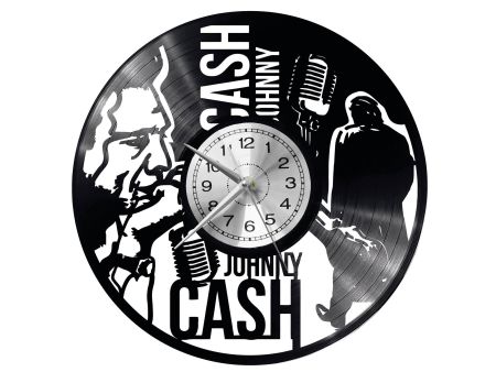 JOHNNY CASH ZEGAR ŚCIENNY DEKORACYJNY NOWOCZESNY PŁYTA WINYLOWA WINYL NA PREZENT EVEVO EVEVO.PL W0659