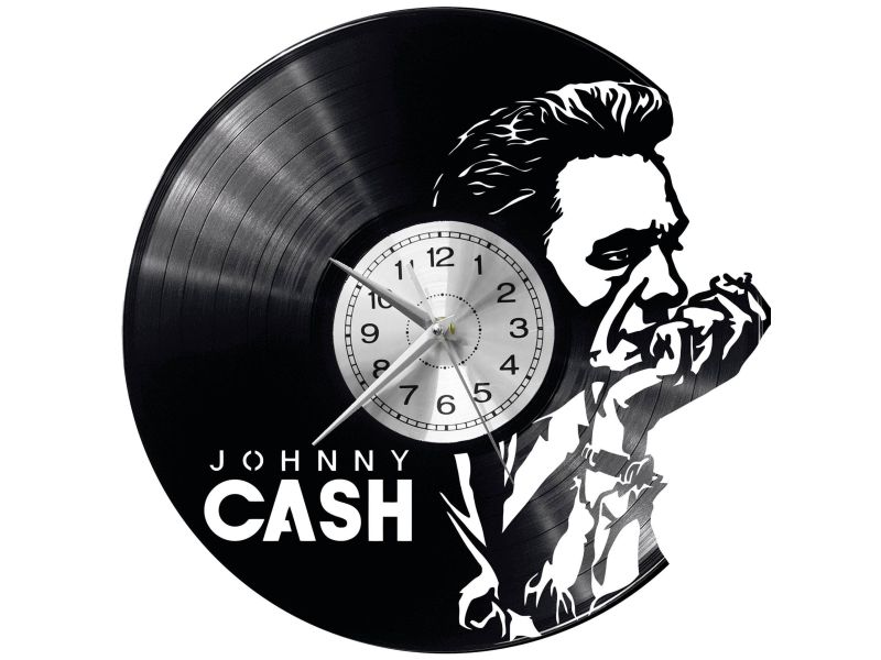 JOHNNY CASH ZEGAR ŚCIENNY DEKORACYJNY NOWOCZESNY PŁYTA WINYLOWA WINYL NA PREZENT EVEVO EVEVO.PL W0661