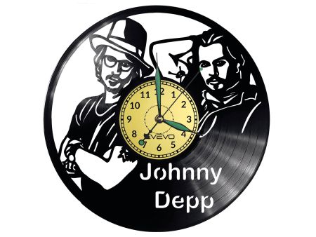 JOHNNY DEPP ZEGAR ŚCIENNY DEKORACYJNY NOWOCZESNY PŁYTA WINYLOWA WINYL NA PREZENT EVEVO EVEVO.PL W0662