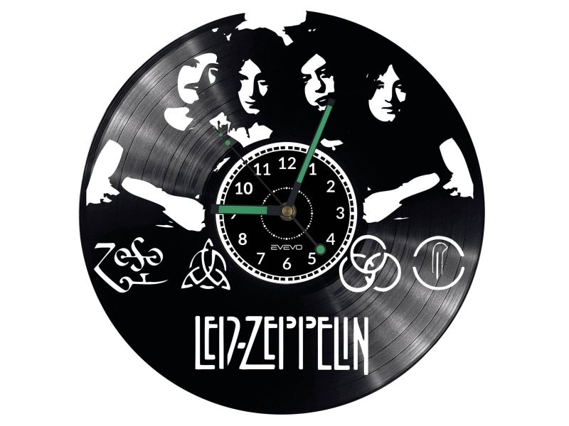 LED ZEPPELIN ZEGAR ŚCIENNY DEKORACYJNY NOWOCZESNY PŁYTA WINYLOWA WINYL NA PREZENT EVEVO EVEVO.PL W0699