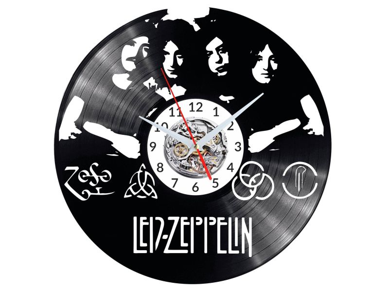 Led Zeppelin Zegar Ścienny Płyta Winylowa Nowoczesny Dekoracyjny Na Prezent Urodziny