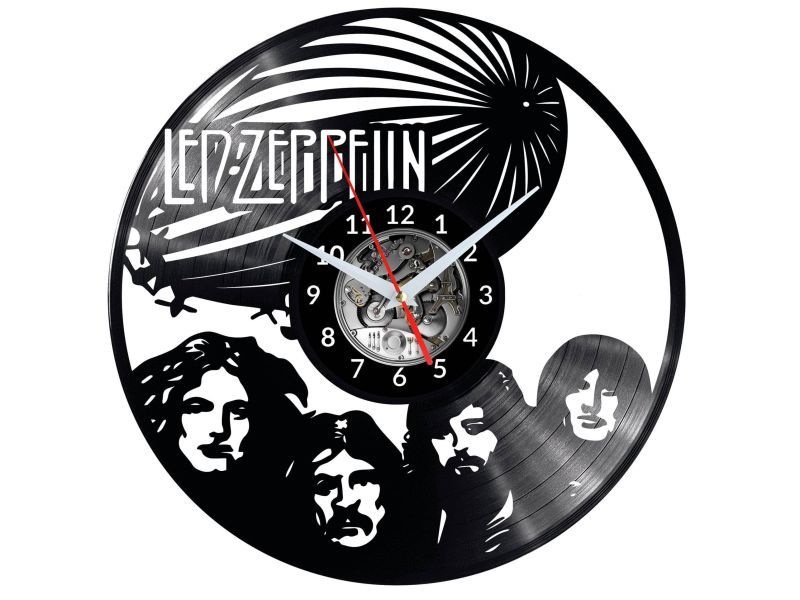 LED ZEPPELIN ZEGAR ŚCIENNY DEKORACYJNY NOWOCZESNY PŁYTA WINYLOWA WINYL NA PREZENT EVEVO EVEVO.PL W0700