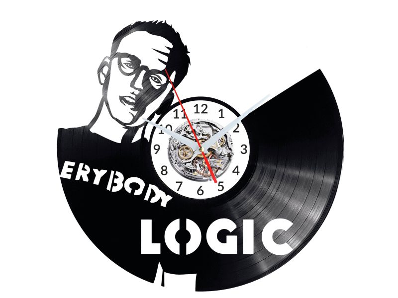 LOGIC MUSICIAN ZEGAR ŚCIENNY DEKORACYJNY NOWOCZESNY PŁYTA WINYLOWA WINYL NA PREZENT EVEVO EVEVO.PL W0711