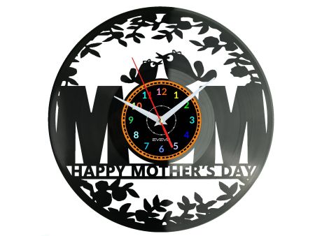 Mother's Day Zegar Ścienny Płyta Winylowa Nowoczesny Dekoracyjny Na Prezent Urodziny