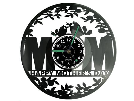 Mother's Day Zegar Ścienny Płyta Winylowa Nowoczesny Dekoracyjny Na Prezent Urodziny