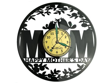 Mother's Day Zegar Ścienny Płyta Winylowa Nowoczesny Dekoracyjny Na Prezent Urodziny