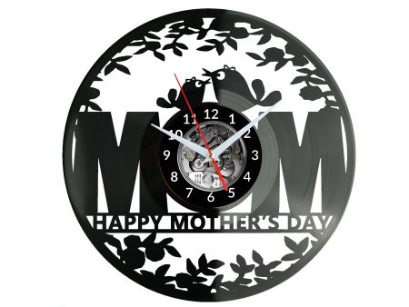 Mother's Day Zegar Ścienny Płyta Winylowa Nowoczesny Dekoracyjny Na Prezent Urodziny