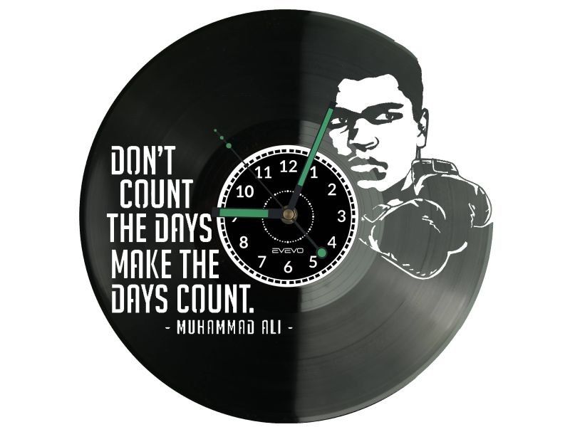 MUHAMMAD ALI BOKS ZEGAR ŚCIENNY PŁYTA WINYLOWA PREZENT UPOMINEK URODZINY DLA NIEJ DLA NIEGO EVEVO EVEVO.PL W0767