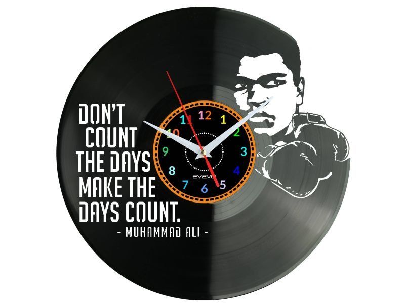 MUHAMMAD ALI BOKS ZEGAR ŚCIENNY PŁYTA WINYLOWA PREZENT UPOMINEK URODZINY DLA NIEJ DLA NIEGO EVEVO EVEVO.PL W0767