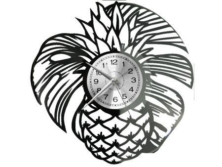 ANANAS ZEGAR ŚCIENNY DEKORACYJNY NOWOCZESNY PŁYTA WINYLOWA WINYL NA PREZENT EVEVO EVEVO.PL W0780