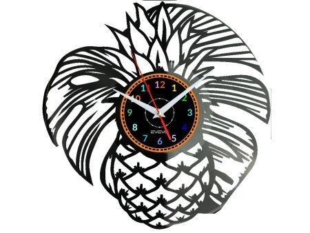 ANANAS ZEGAR ŚCIENNY DEKORACYJNY NOWOCZESNY PŁYTA WINYLOWA WINYL NA PREZENT EVEVO EVEVO.PL W0780