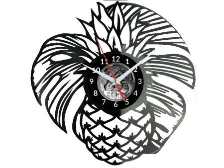ANANAS ZEGAR ŚCIENNY DEKORACYJNY NOWOCZESNY PŁYTA WINYLOWA WINYL NA PREZENT EVEVO EVEVO.PL W0780