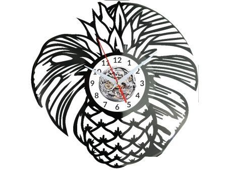 ANANAS ZEGAR ŚCIENNY DEKORACYJNY NOWOCZESNY PŁYTA WINYLOWA WINYL NA PREZENT EVEVO EVEVO.PL W0780