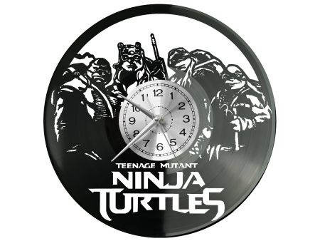 NINJA TURTLES ZEGAR ŚCIENNY DEKORACYJNY NOWOCZESNY PŁYTA WINYLOWA WINYL NA PREZENT EVEVO EVEVO.PL W0788