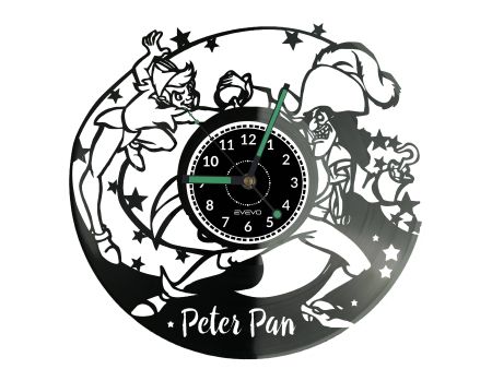 PETER PAN ZEGAR ŚCIENNY DEKORACYJNY NOWOCZESNY PŁYTA WINYLOWA WINYL NA PREZENT EVEVO EVEVO.PL W0812