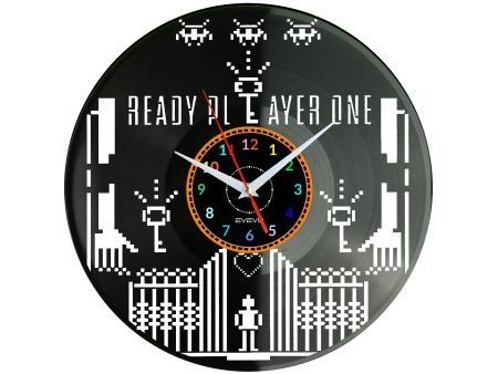 Ready Player One ZEGAR ŚCIENNY DEKORACYJNY NOWOCZESNY PŁYTA WINYLOWA WINYL NA PREZENT EVEVO EVEVO.PL W0815