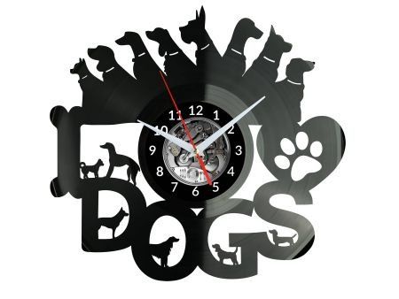 Psy Zegar Dla Psiarza Zegar Ścienny Płyta Winylowa Fluorescencyjne Tło Prezent Upominek Urodziny W0820