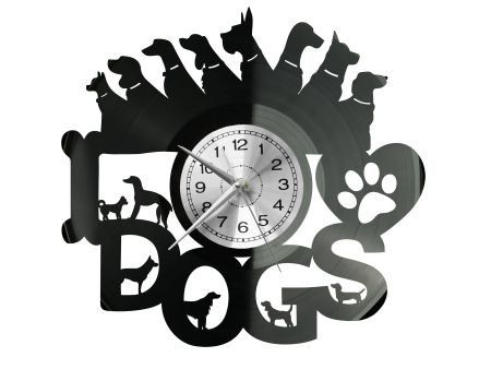 Psy Zegar Dla Psiarza Zegar Ścienny Płyta Winylowa Fluorescencyjne Tło Prezent Upominek Urodziny W0820