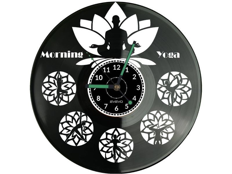 YOGA ZEGAR ŚCIENNY DEKORACYJNY NOWOCZESNY PŁYTA WINYLOWA WINYL NA PREZENT EVEVO EVEVO.PL W0827