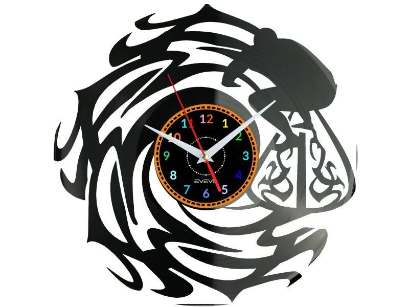 Surfing ZEGAR ŚCIENNY DEKORACYJNY NOWOCZESNY PŁYTA WINYLOWA WINYL NA PREZENT EVEVO EVEVO.PL W0835