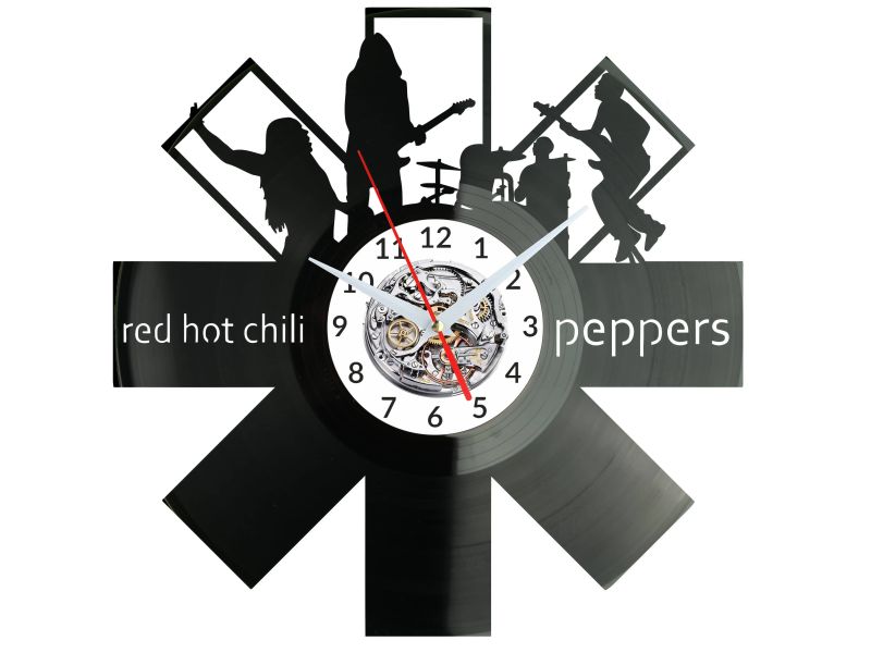 RED HOT CHILI PEPPERS ZEGAR ŚCIENNY DEKORACYJNY NOWOCZESNY PŁYTA WINYLOWA WINYL NA PREZENT EVEVO EVEVO.PL W0847