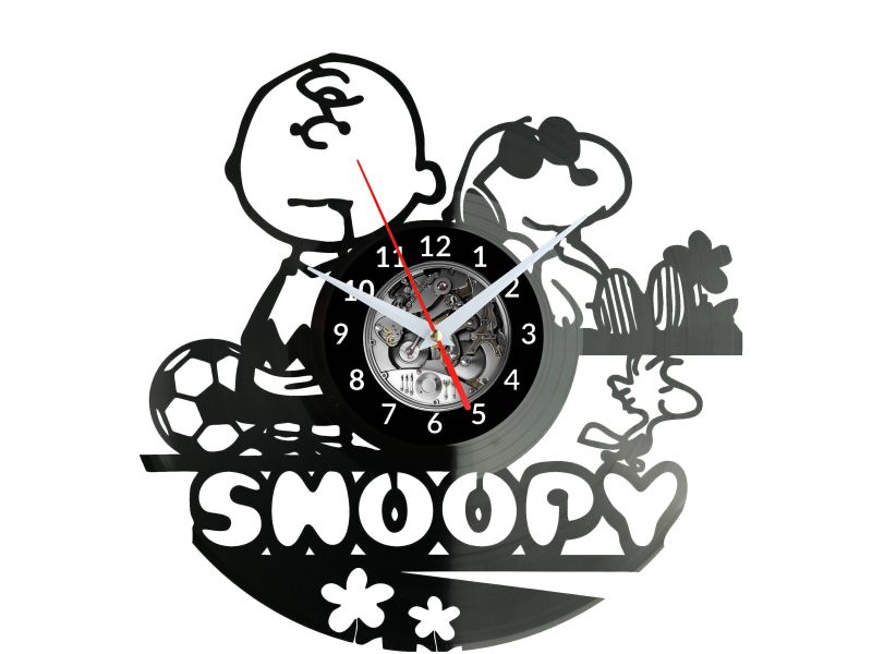 SNOOPY ZEGAR ŚCIENNY DEKORACYJNY NOWOCZESNY PŁYTA WINYLOWA WINYL NA PREZENT EVEVO EVEVO.PL W0861