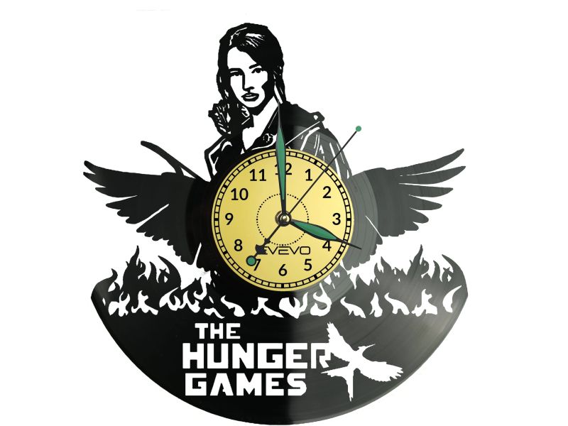 THE HUNGER GAMES ZEGAR ŚCIENNY DEKORACYJNY NOWOCZESNY PŁYTA WINYLOWA WINYL NA PREZENT EVEVO EVEVO.PL W0919