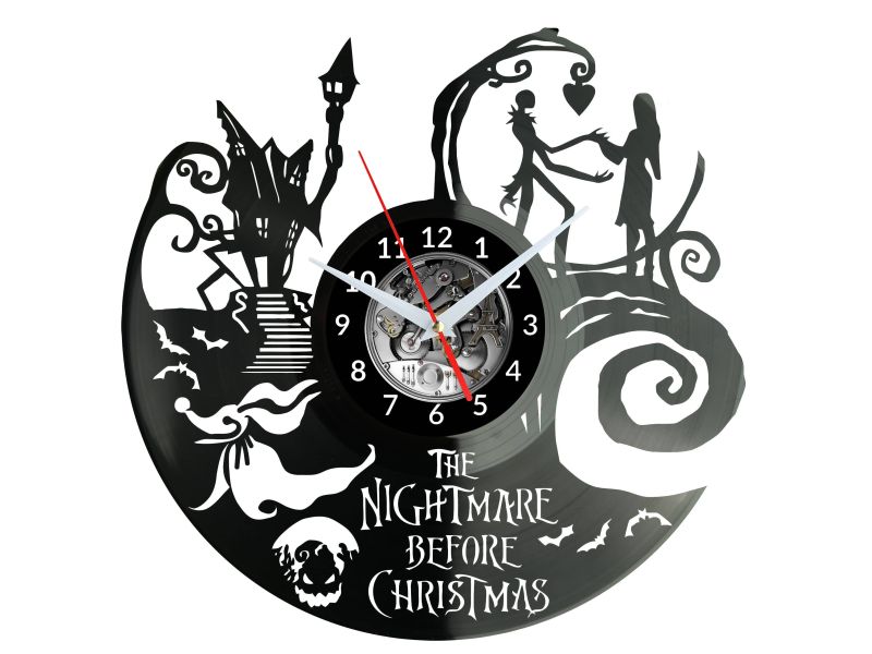 The Nightmare Before Christmas Zegar Ścienny Płyta Winylowa Nowoczesny Dekoracyjny Na Prezent Urodziny