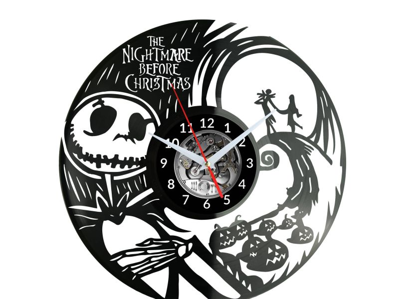 The Nightmare Before Christmas Zegar Ścienny Płyta Winylowa Nowoczesny Dekoracyjny Na Prezent Urodziny