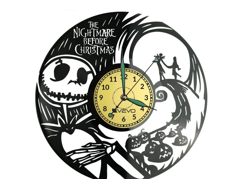 The Nightmare Before Christmas Zegar Ścienny Płyta Winylowa Nowoczesny Dekoracyjny Na Prezent Urodziny