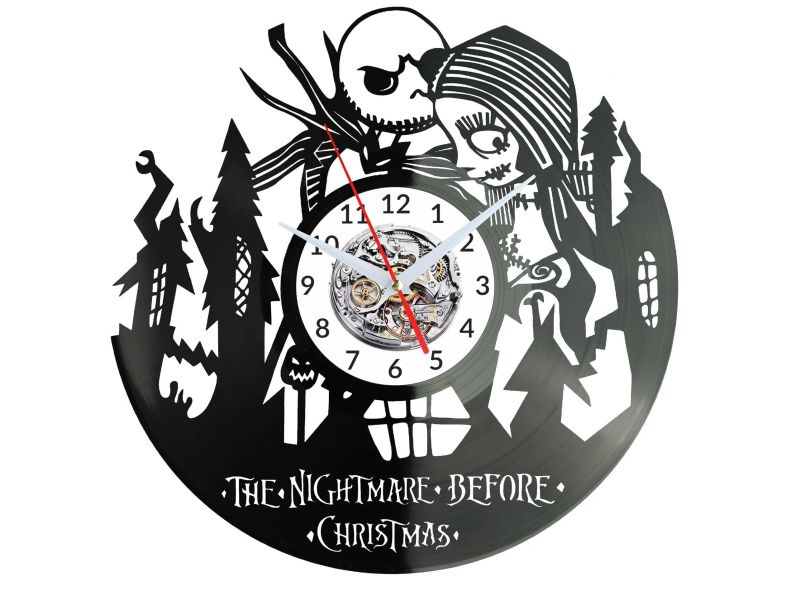 The Nightmare Before Christmas Zegar Ścienny Płyta Winylowa Nowoczesny Dekoracyjny Na Prezent Urodziny