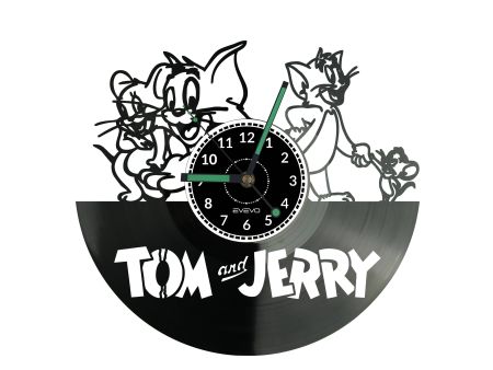 Tom and Jerry Zegar Ścienny Płyta Winylowa Nowoczesny Dekoracyjny Na Prezent Urodziny