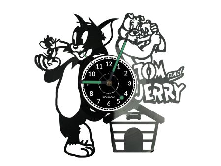 Tom and Jerry Zegar Ścienny Płyta Winylowa Nowoczesny Dekoracyjny Na Prezent Urodziny