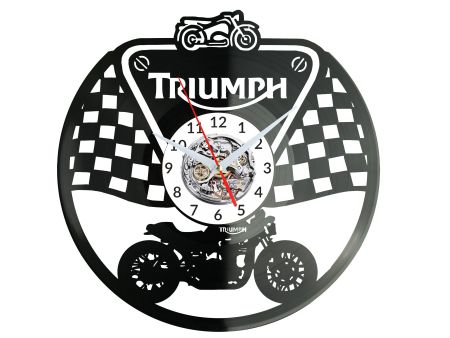 Triumph Bike Zegar Ścienny Płyta Winylowa Nowoczesny Dekoracyjny Na Prezent Urodziny