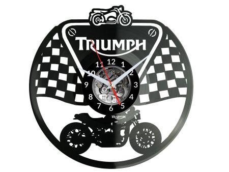 Triumph Bike Zegar Ścienny Płyta Winylowa Nowoczesny Dekoracyjny Na Prezent Urodziny