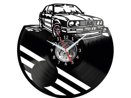BMW STARY SAMOCHÓD ZEGAR ŚCIENNY DEKORACYJNY NOWOCZESNY PŁYTA WINYLOWA WINYL NA PREZENT EVEVO EVEVO.PL W0956