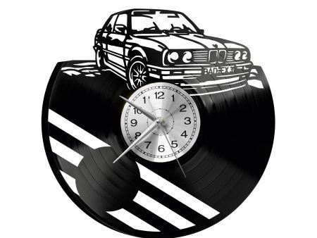 BMW STARY SAMOCHÓD ZEGAR ŚCIENNY DEKORACYJNY NOWOCZESNY PŁYTA WINYLOWA WINYL NA PREZENT EVEVO EVEVO.PL W0956