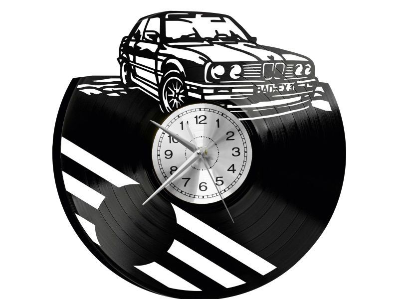 BMW STARY SAMOCHÓD ZEGAR ŚCIENNY DEKORACYJNY NOWOCZESNY PŁYTA WINYLOWA WINYL NA PREZENT EVEVO EVEVO.PL W0956