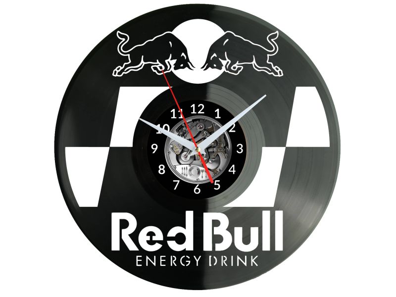 RedBull Zegar Ścienny Płyta Winylowa Nowoczesny Dekoracyjny Na Prezent Urodziny