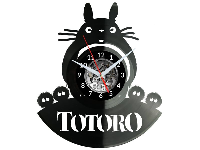 TOTORO GHIBLI STUDIO ZEGAR ŚCIENNY DEKORACYJNY NOWOCZESNY PŁYTA WINYLOWA WINYL NA PREZENT EVEVO EVEVO.PL W0989